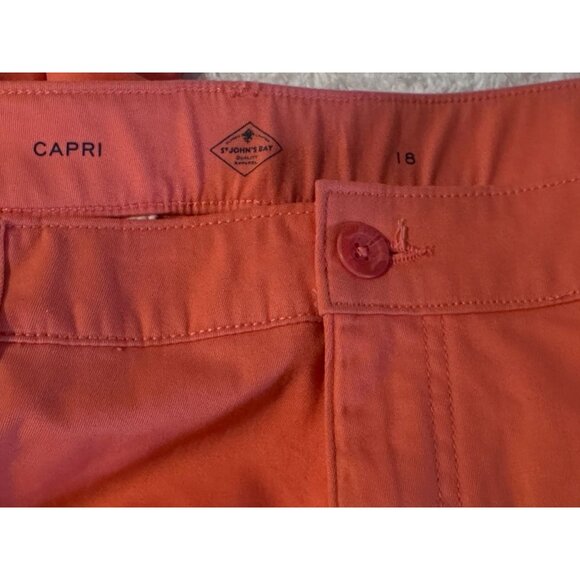St Johns Bay Womens Eastern Coral Mid Rise Capri Pants Slendering Size 18 New - Picture 5 of 11